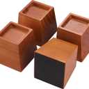 Premium Pine Wood 4-Inch Furniture Risers  Heavy-Duty, 2000 Lb Capacity, Floor Protectors, Easy to Install, Versatile for Beds, Sofas, & More
