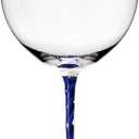 LUXU Wine Glasses(32oz) with Long Blue Stem & Clear Base,Luxury Crystal Red & White Wine Glasses Set of 2, Hand Blown,New World Designed Goblet in Premium Box,Perfect idea for Wine Lovers