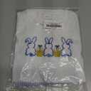 Toddler Bay Boy Girl Easter Clothes Bunny Embroidery Short Sleeve T-Shirt Tops Plaid Jogger Pants Set Spring Outfit (Blue)