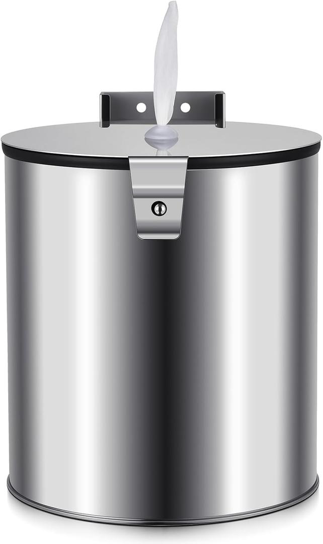 Zonon Stainless Steel Wall Mount Disinfectant Wipe Dispenser Fits Sanitizing and Disinfecting Wipes on Rolls 11 x 10'' for Fitness Clubs Schools Commercial and Residential Facilities(Round)