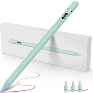 Pencil 1st Generation for iPad - Stylus Pen With USB C Charging, Palm Rejection & Tilt Sensitivity - Compatible With iPad 6-10 Gen, Pro 11"/12.9", Air 3/4/5, Mini 5/6 (2018-2023) (cyan)