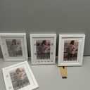 KINLINK 6x8 Picture Frame White Set of 4, Wooden Photo Frames Matted 4x6 with Plexiglass for 4x6 with Mat or 6x8 without Mat for Table and Wall Display