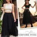 Scarlet Darkness Maxi Skirt for Women Boho Lace Flowy Long Renaissance Skirts with Pockets (S)