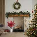 6 Pack Artificial Red Berry Stems 25.2 Inch, Long Christmas Red Berries Faux Red Berry Picks for Christmas Tree, Red Holly Berry Branches for Christmas Floral Arrangements Vase Decorations