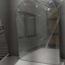 Silver Metal Frame Bathroom Arch Mirror for Over Sink, 24x36 Inch Rounded Arched Tempered Mirror, Wall Vanity Mirror for Farmhouse, Modern Luxe Mirror for Bedroom, Living Room, Entryway