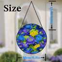 Stained Glass Suncatcher Flowers Handmade Window Hangings Colored Glass Suncatcher Crafts Kits for Indoor Garden Christmas Decoration Home Decor for Women Wife 6.3 in (Blue Purple Yellow Flowers)