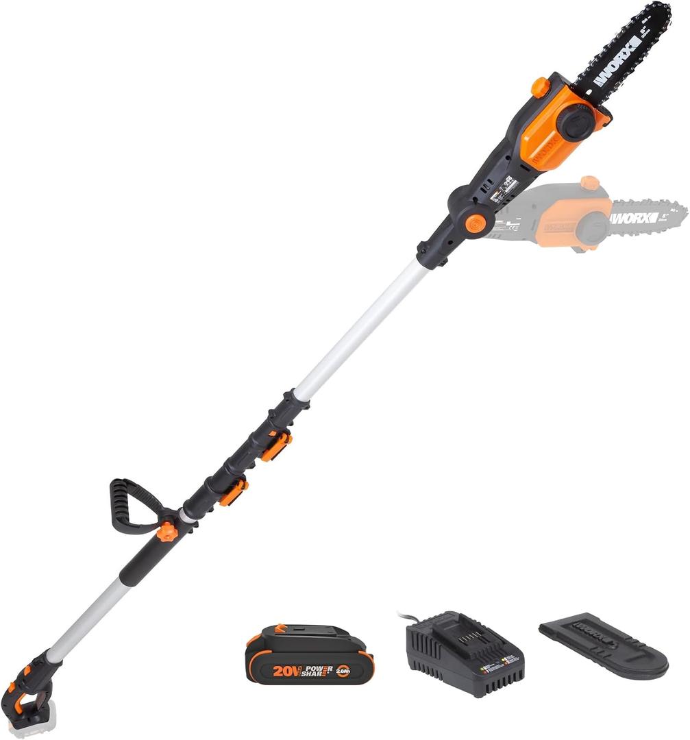 Worx Nitro 20V 8 '' cordless pole chainsaw 2.0 Ah battery and charger included WG349