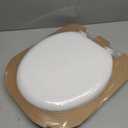 Mayfair Padded Toilet Seat, Cushioned Soft Vinyl over Wood Core Seat, Secure Hinges, Easy Clean, Made in USA, Round, White