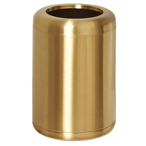 8L/2.1gal Brass Gold Trash Can,Small Bathroom Garbage Can,Brushed Trash Can for Bathroom,Powder Room,Bedroom,Office (Gold)