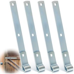Yaocom 4 Pack 12" Zinc Strap Hinge Heavy Duty for Gates, Tool Sheds, Barns and Other Swing Doors (Silver)