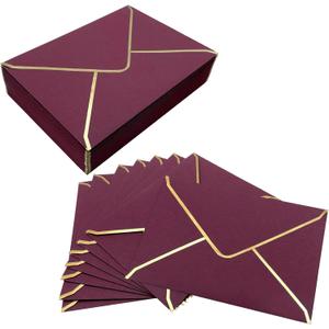 50 PCS Invitation Envelopes, 5x7 Envelopes for Invitations Red Envelopes for 5x7 Cards A7 Luxury Envelopes Mailing Envelopes for Wedding, Graduation