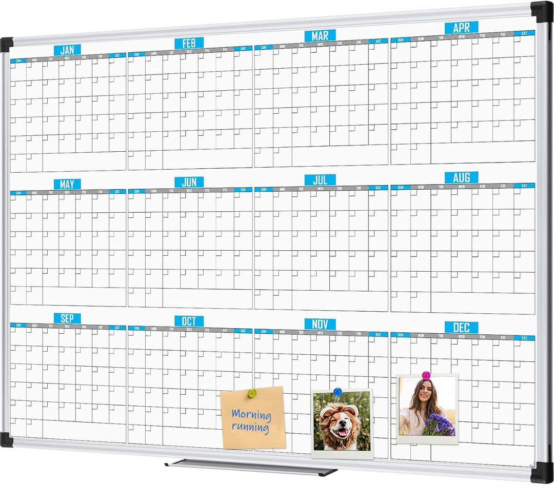 XBoard Magnetic Calendar Whiteboard 48" x 36", 12 Months Calendar Dry Erase Board, Silver Aluminium Framed White Board Planner for Home School Office Organization XBoard Magnetic Calendar Whiteboard 48" x 36", 12 Months Calendar Dry Erase Board, Silver Aluminium Framed White Board Planner for Home School Office Organization