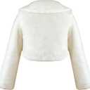 Abbyabbie.Li Flower Girl Dress Coat,Girl Cozy Faux Fur Bolero Shrug Accessories Princess Cape (White, S)