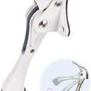 One Touch Kickdown Door Stopper, Door Holder, Heavy Duty Door Stops, Bottom of Door, Height-Adjustable Rubber Tips by HASHI (White 4 inch x 1pack)