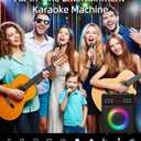 Karaoke Machine for Adults, Portable Bluetooth Speaker with 2 Wireless Microphones and Lights Show, Karaoke Speaker with Bass & Treble, Supports for TWS,USB,FM,REC,AUX in,TF Card for Party/Meeting