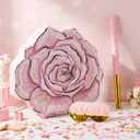 Pink Flower Piata Set with Blindfold Bat and Confetti Floral Piata Girls Party Game for Graduation Birthday Baby Shower Gender Reveal Wedding Party (16.54 x 15.75 Inches)