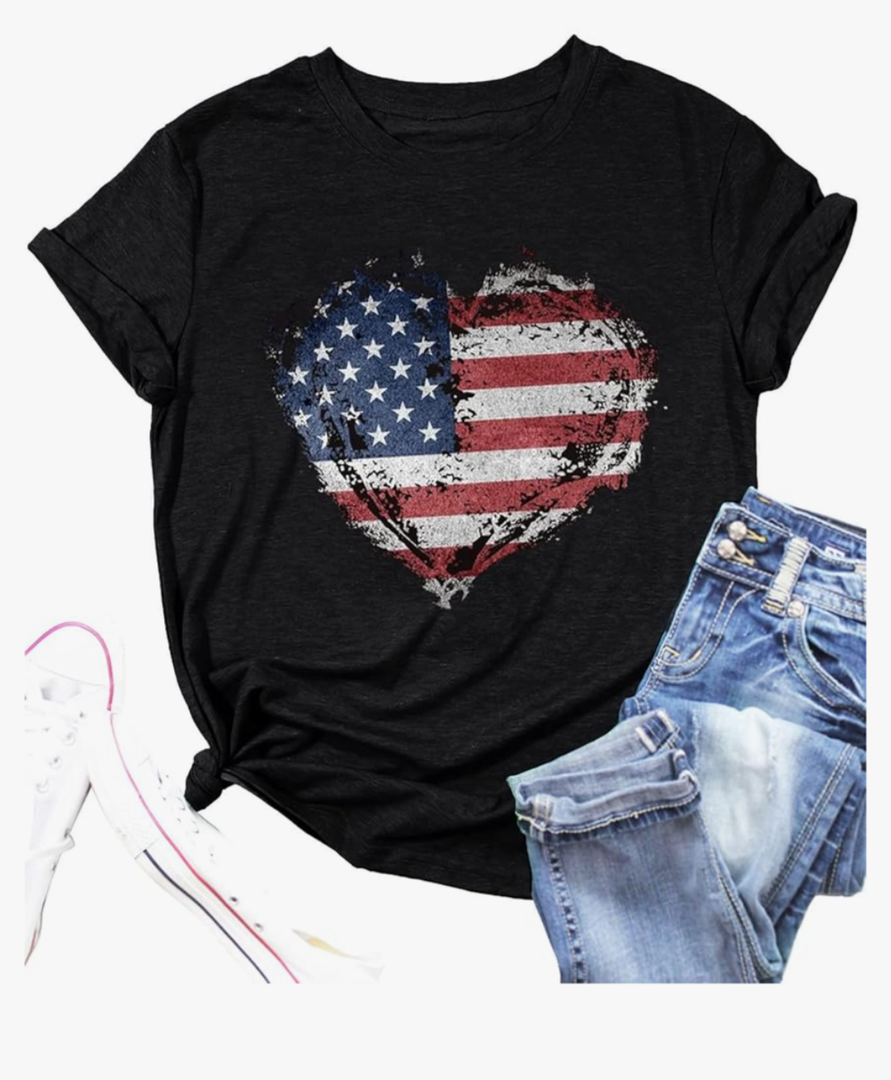 Women American Flag Shirts USA Flag Stars Stripes Graphic Blouse Patriotic Shirt 4th of July T Shirt Summer Tops Tee 10