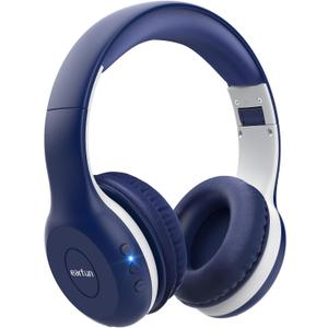 EarFun K2 Kids Bluetooth Headphones, Kids Headphones with Volume Limited, 40H Playtime, Built-in Mic, Stereo Sound, Foldable Over-Ear Headphone for School/Travel/iPad/Tablet, Blue
