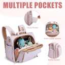 ALLCAMP Diaper Backpack, Waterproof Large Capacity Baby Bag, Multi-Function Nappy Bag with Stroller Hooks, Convertible Tote