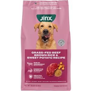 Jinx Premium Dry Dog Food, for All Lifestages - Real Beef, Brown Rice & Sweet Potato Kibble with Superfoods for Immune Support & Probiotics for Digestive Support - No Fillers - 30lb - 30 Pound, Pack of 1, Best By 10/28/2026