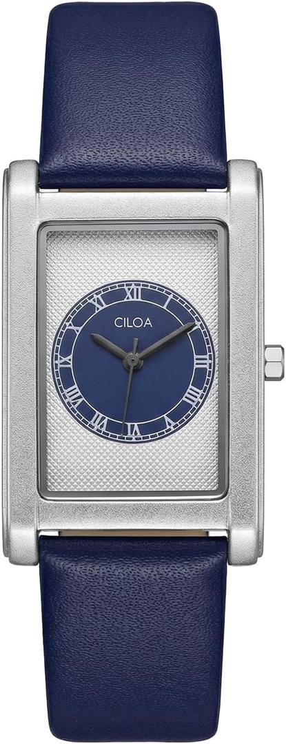 CILOA Watches for Men Unique Rectangle Relojes para Hombres Fashion Simple Analog Wrist Watch with Leather Strap