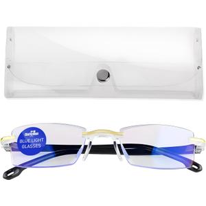 Clarity Blue Glasses for Women and Men Clarity Blue Light Glasses For Reading Eye Strain from Screen Computer Gaming Eye Glasses with Clear Frame & Travel Case