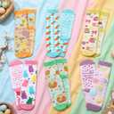 6 Pairs Summer Pilates Socks for Women Novelty Socks Non-slip Grippy Yoga Gift Supplies for Dance Workout