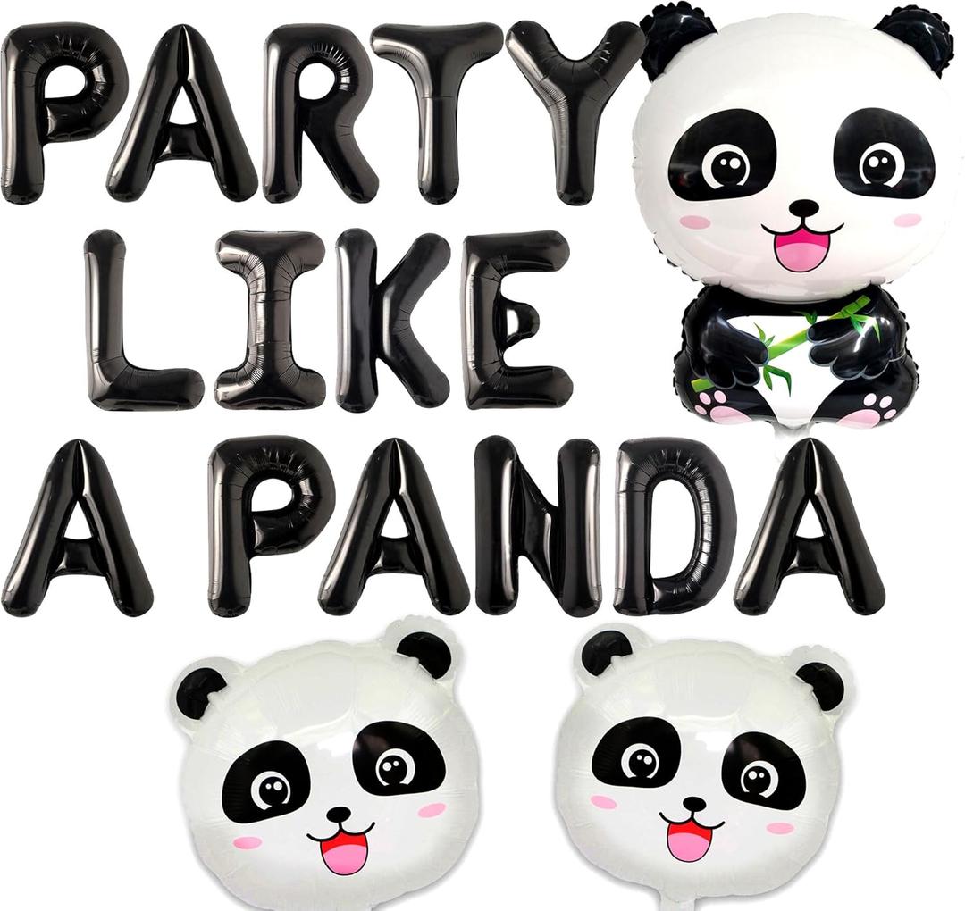 JeVenis Party Like A Panda Balloon Party Like A Panda Banner Panda Birthday Decoration Panda Party Decoration Panda Party Supplies Panda Balloon