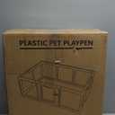 Clear Acrylic Dog Playpen Indoor, Puppy Cat Small Pet Play Pen, Pet Cat Playpen for Rabbits, Dog Fence Crate Kennel Whelping Cage (White, 10 Panel)