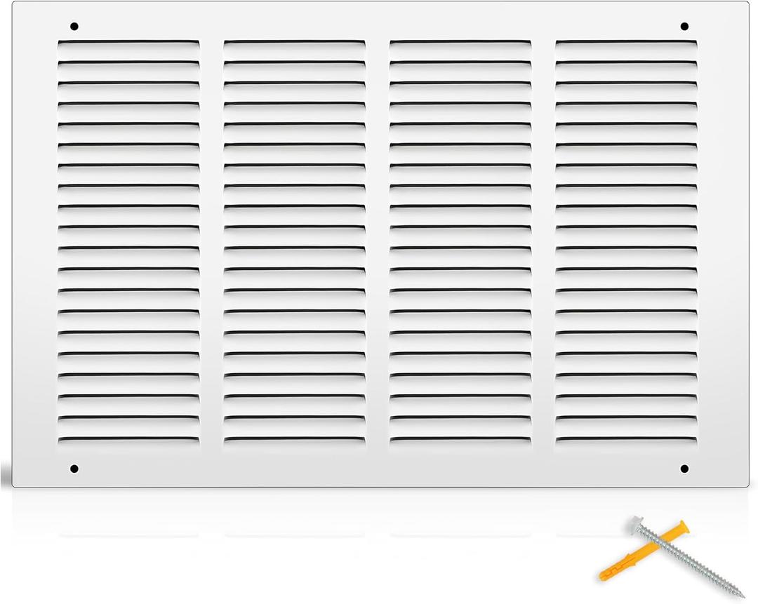 Fancat 16"W x 10"H Return Air Grille [Duct Opening Size], Steel HVAC Return Air Vent Cover for Wall & Ceiling, White Powder-Coated Rust-Resistant AC Cold Air Return, Outer Dimensions 17.75"W x 11.75"H