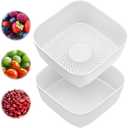 3-quart Plastic Colander-Colander for Kitchen with Drip Bowl, Plastic Strainer for Fruit, Berry, Vegetable and Pasta, Dishwasher Safe