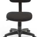 Hodedah Armless, Low-Back, Adjustable Height, Swiveling Task Chair with Padded Back and Seat in Black