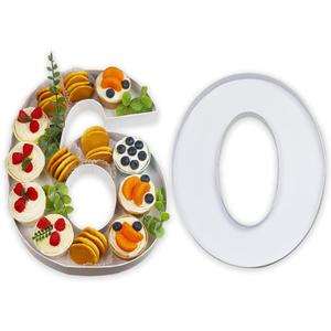 14-inch Cardboard Number Fillable Tray Decorative Box for Charcuterie, Food, Cupcakes, Treats, Birthday, Anniversary (Number60 or 90)
