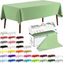 CXPSINC 54 Inch X 300 Feet Plastic Table Cover Roll Disposable Tablecloth with Slide Cutter for All Type/Shape Tables | Party, Banquet, Birthdays, Weddings(Sage Green, 300 Feet)