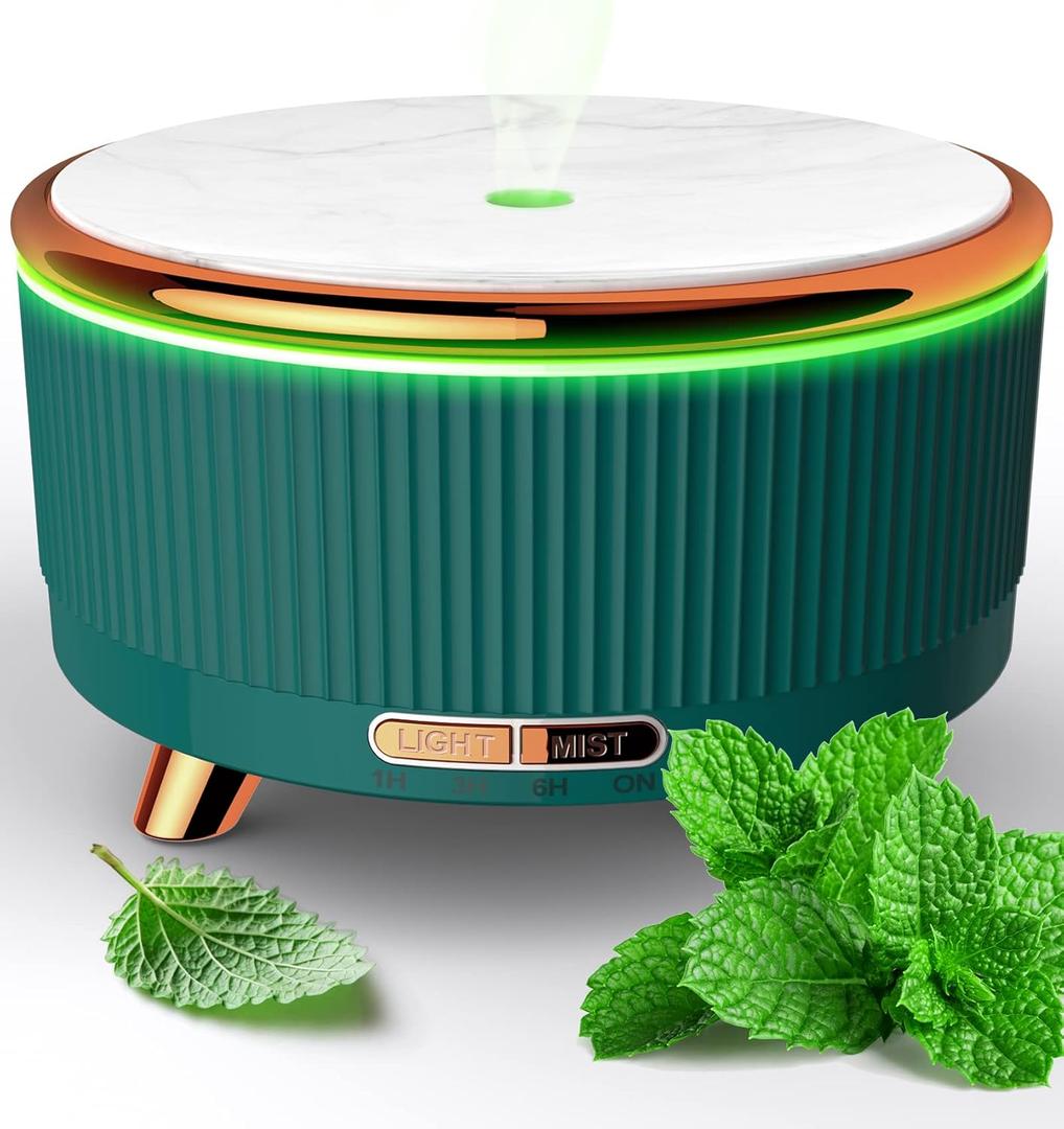 Essential Oil Diffuser for Home, Diffusers for Essential Oils Large Room, 500ml Aromatherapy Diffuser, 7 Colors Changed (Green)