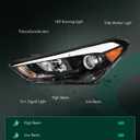 SCITOO Headlight Assembly Fit 2016-2018 For Hyundai Tucson Black Housing Amber Reflector Left Side Headlight 92101D3050 | Fit 2016-2018 for Hyundai Tucson Headlights | Driver Side | Black Housing Amber Reflector| OE#92101D3050