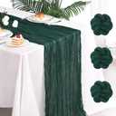 6 Pack Dark Green Cheesecloth Table Runner 120 Inch 10FT Cheese Cloth Runners for Spring Holiday, Baby Shower, Jungle Theme Party