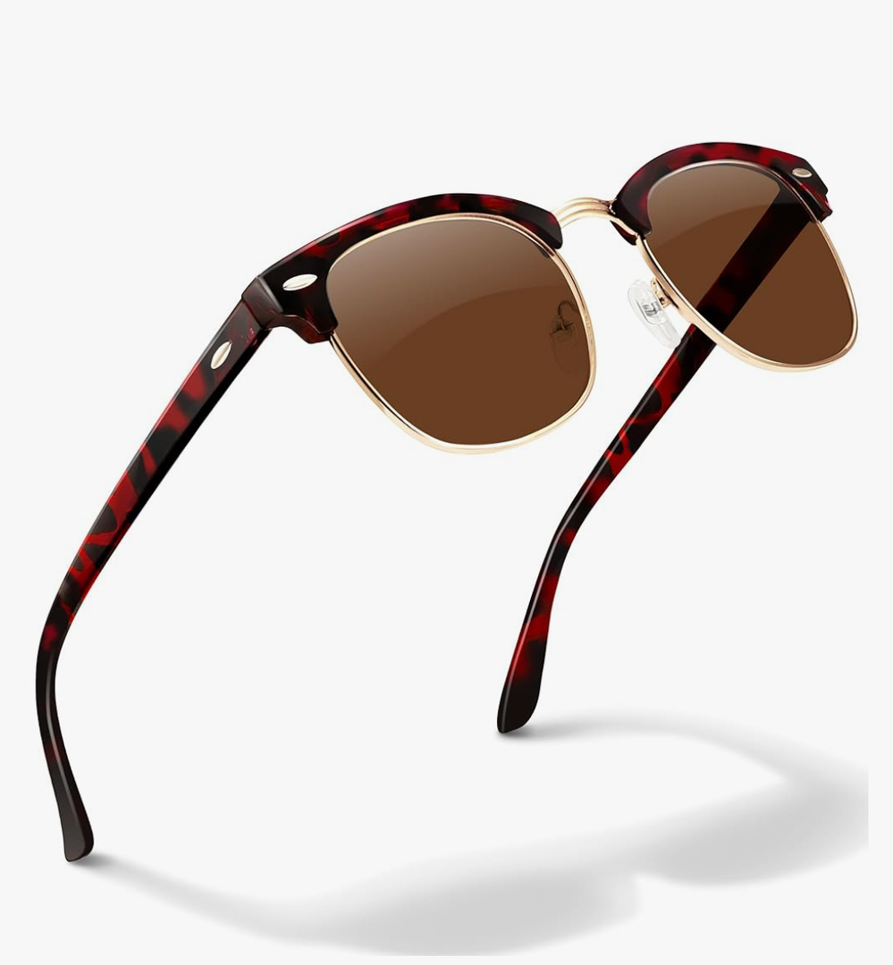 livho Rimless Trendy Polarized Sunglasses Men Women, Retro Sun Glasses for Men