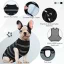 Kuoser Dog Surgery Recovery Suit, Soft Breathable Dog Recovery Suit for Female Spay Male Nueuter, Anti Licking Puppy Onesie Pet Surgical Suit for Dogs Abdominal Wounds Skin Disease, Black Strips M
