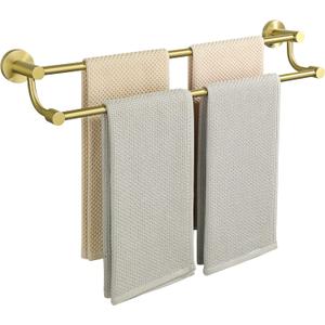 Alise Double Bath Towel Bars Towel Racks for Bathroom Lavatory,Wall Mount Towel Holder SUS304 Stainless Steel Towel Hanger Towel Rail,SUS304 Stainless Steel Brushed Gold 24 Inch,GOY4600-G