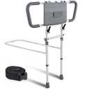 Questifyr Foldable Bed Rails for Elderly Adults Safety with Storage Bag, Adjustable Bed Rail for Seniors with Non-Slip Handle & Fixing Strap, Fits Twin/Full/Queen/King Beds, 400lb Capacity