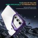 Starhemei for Galaxy S24 FE 5G Case, Camera Invisible Bracket Anti Drop Protective Case, Slim Soft Silicone Rubber & Hard Back Shockproof Phone Case for Samsung Galaxy S24 FE 5G (Purple)