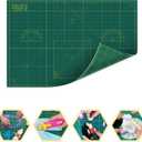 Shiny Merry Self Healing Cutting Mat A1 24"x36" – Double Sided 5-Ply Craft Mat for Sewing, Quilting, Fabric, Scrapbooking – Green/ Green