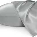Bedsure King Size Satin Pillowcase Set of 2 - Silver Grey Pillow Covers for Hair and Skin with Envelope Closure, Similar to Silk Pillow Cases, Gifts for Women Men, 20x36 Inches (King (20" x 36"), 01 - Silver Grey)