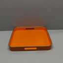 Orange Square Decorative Tray with Handles, 13"*13" Versatile Serving Tray for Coffee Table, Ottoman, Ideal for Serving, Displaying, Organizing