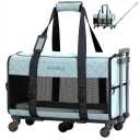 Pet Carrier Airline Approved - Dog Carrier with Wheels - TSA Airline Approved Dog Carrier - Rolling Pet Carrier with Wheels for Small to Medium Size Cat or Dog - Airplane Cabin Animal (Blue)