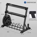 ULTRA FUEGO Dumbbell Rack 3-Tier Weight Plate Rack Storage Stand for Dumbbell/Kettlebell/Weight Plate and Curl Bar