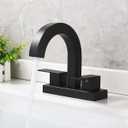 KES Matte Black Bathroom Faucet, Sink Faucet for Bathroom Sink 2 Handles 3 Holes Black Centerset Vanity Faucet Modern 4-Inches Brass Construction (Supply Hoses Included), L4118LF-BK