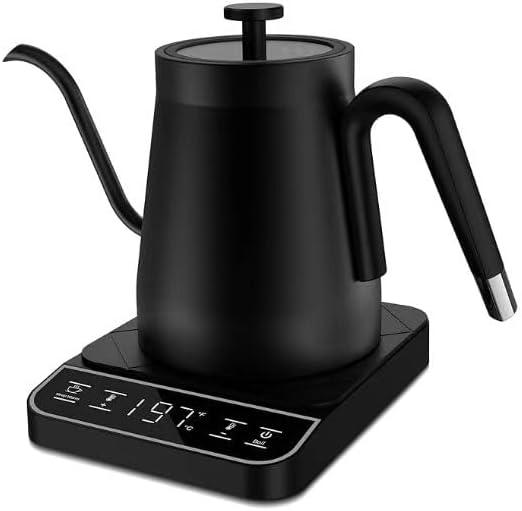 Electric Gooseneck Kettle, 1 Precision Temperature Control for Coffee & Brew Tea, 0.8L/1200WHot Water Boiler, Stainless Steel Inner Fast Heating & 12-Hour Warm Keep