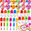 28 Pack Valentines Day Gifts for Kids Classroom with Retractable Pens, Valentines Day Cards for Kids School Class Prizes Valentine Classroom Exchange Gift Boys Girls Valentine Stationery Party Favors